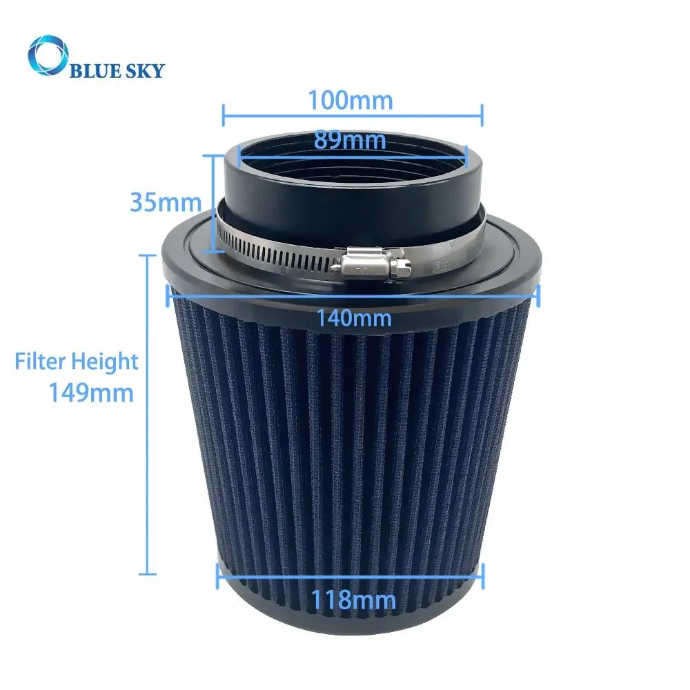 Bluesky Customized Auto Air Filter 89mm Air Intake Automobile Filter for Intake Cone Air Open Filter Replacement